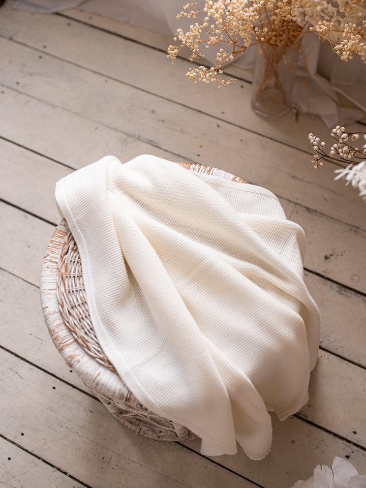 Pure - Knitted Baby Blanket - Milk