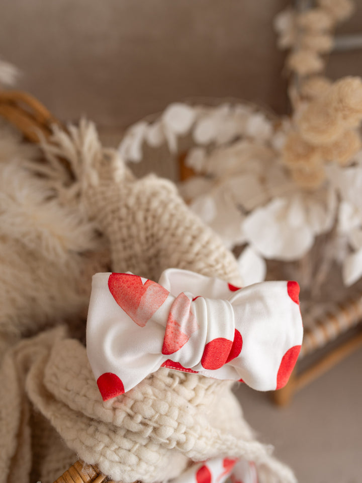 Love You More  - Topknot Headwrap Red Heart