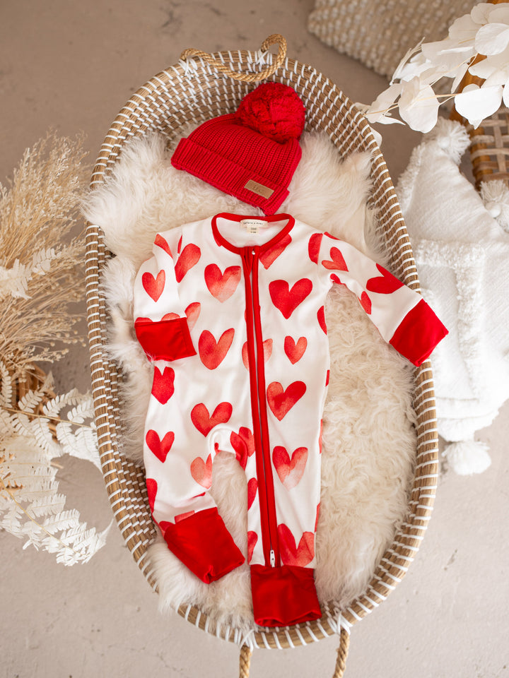 Love You More – Red Heart Onesie