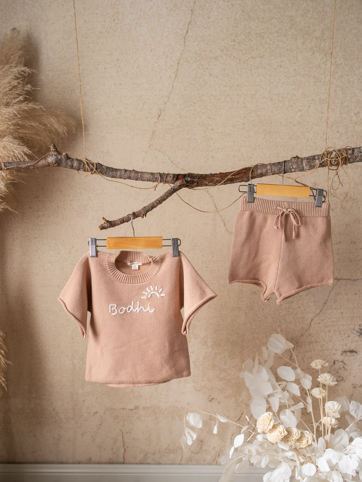 Written in Thread Knitted Tee - Tan