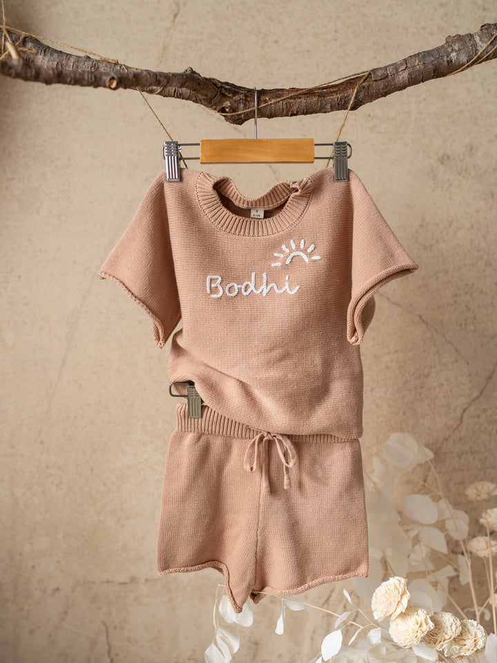 Written in Thread Knitted Tee - Tan