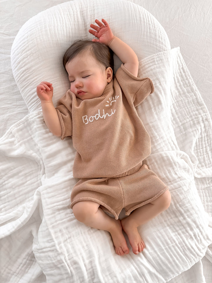Written in Thread Knitted Tee - Tan