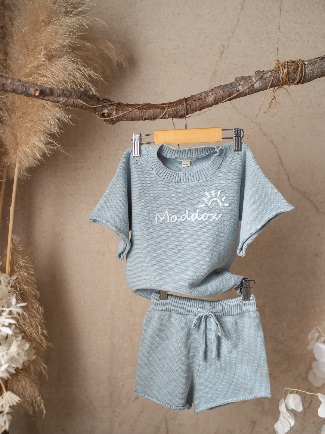 Written in Thread Knitted Tee - Dusty Blue