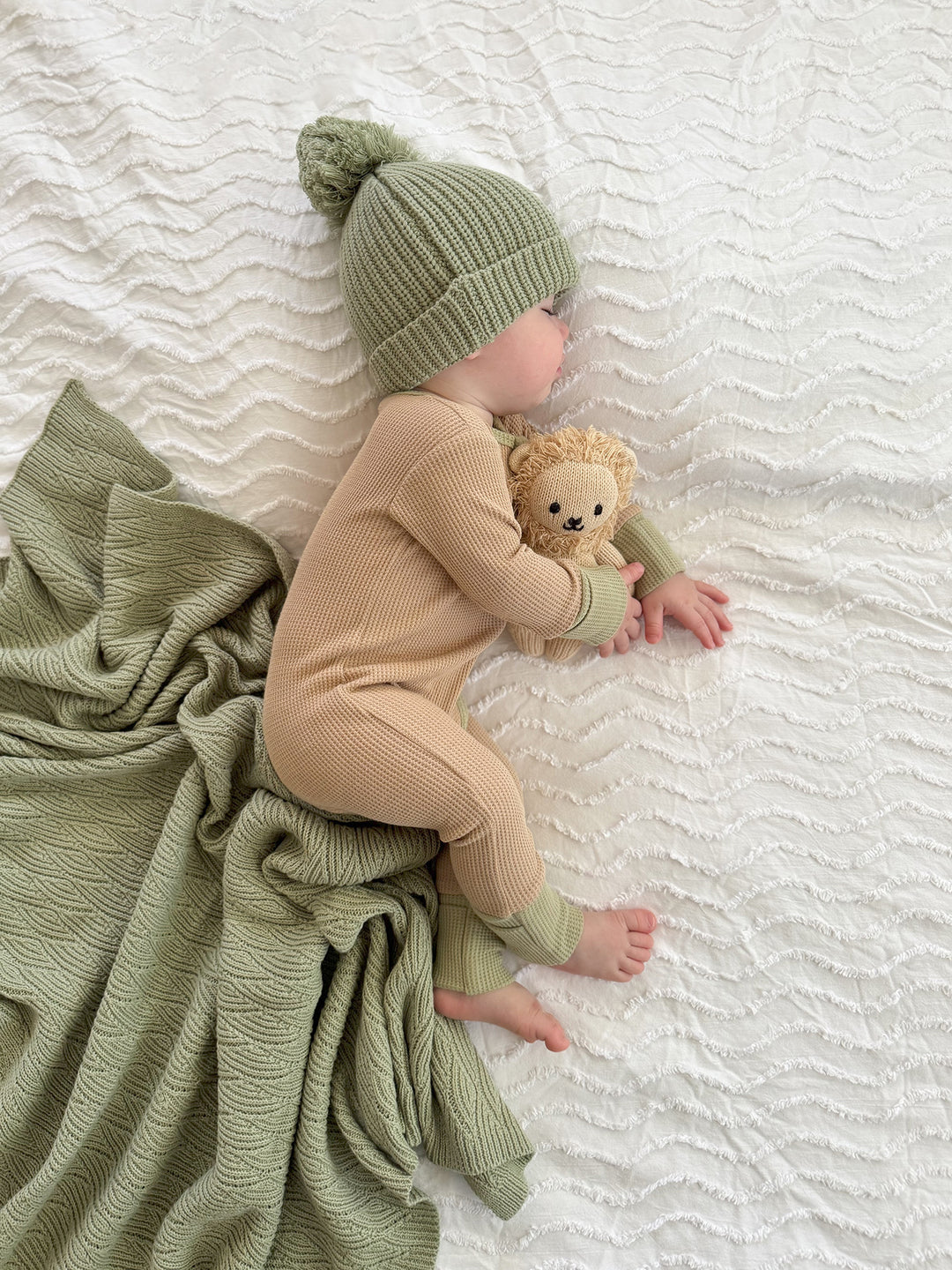 Snuggle Me - Knitted Baby Blanket - Sage
