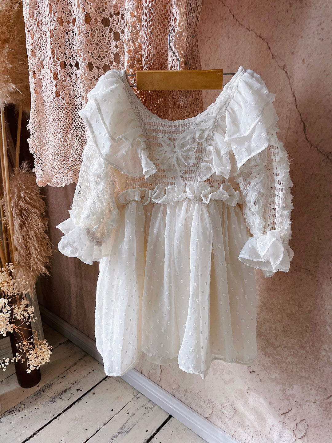 Vintage Doll Girl's Dress - Ivory Before & Ever Vintage Doll Girl's Dress - Ivory Before & Ever