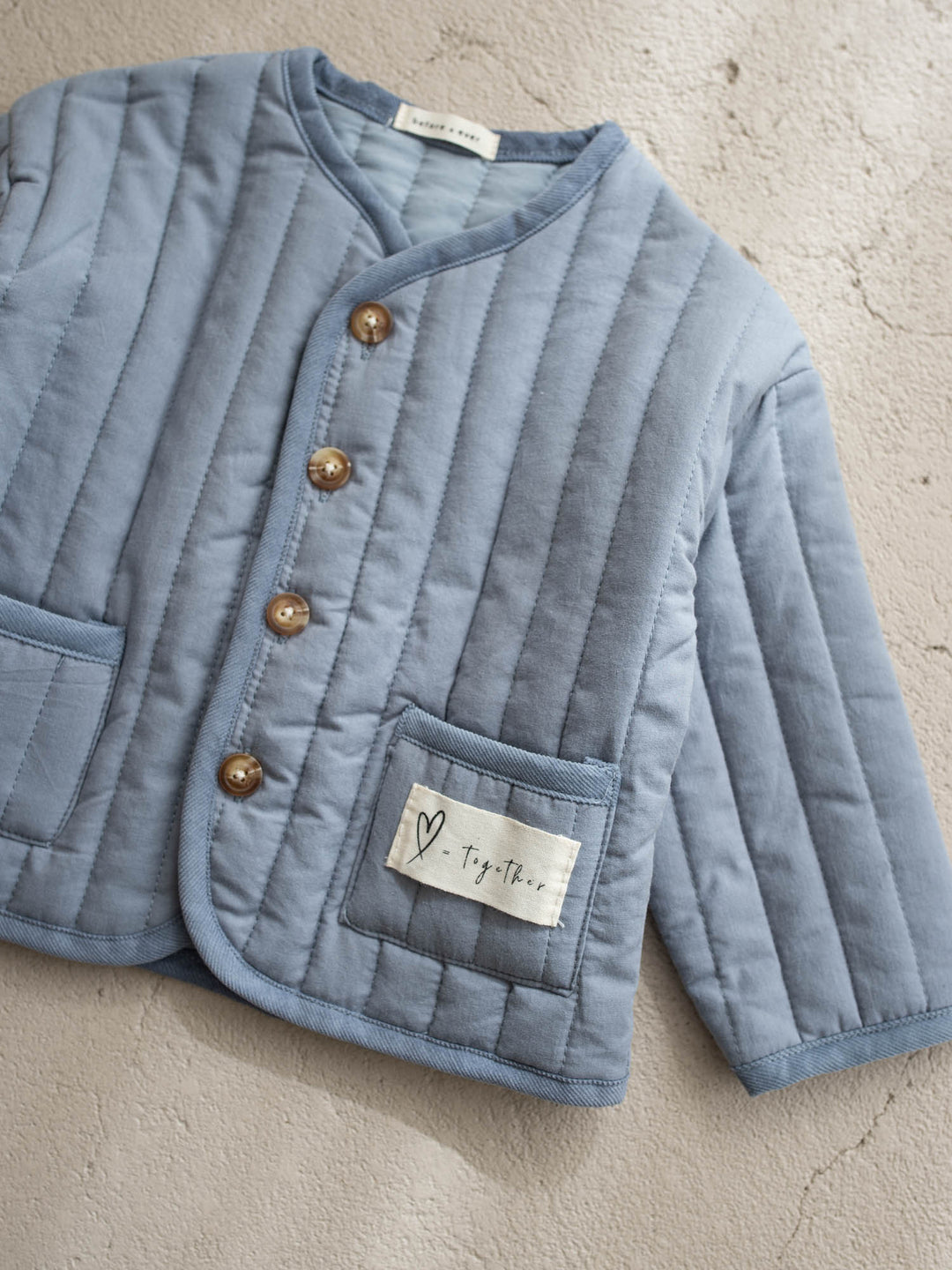 Hudson Quilted Jacket – Dusty Blue