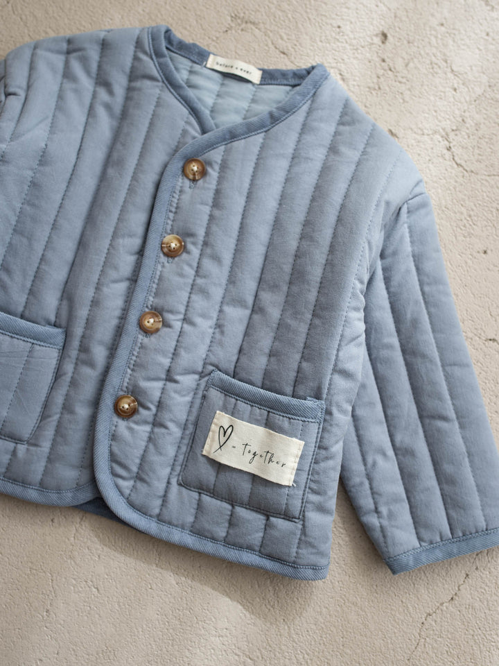 Hudson Quilted Jacket – Dusty Blue