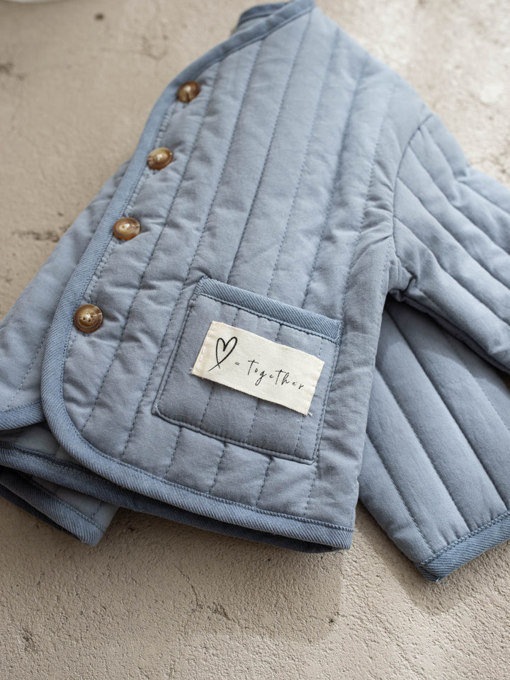 Hudson Quilted Jacket – Dusty Blue