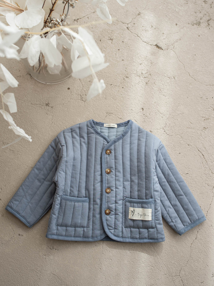 Hudson Quilted Jacket – Dusty Blue