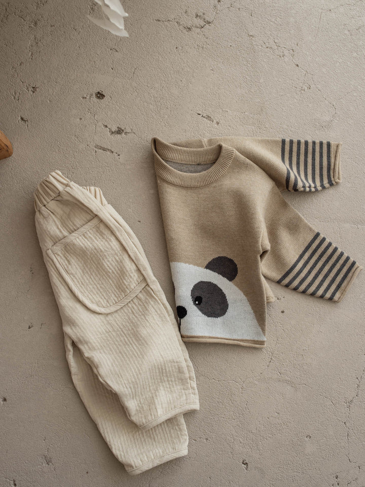 Charlie Panda Sweater - Beige