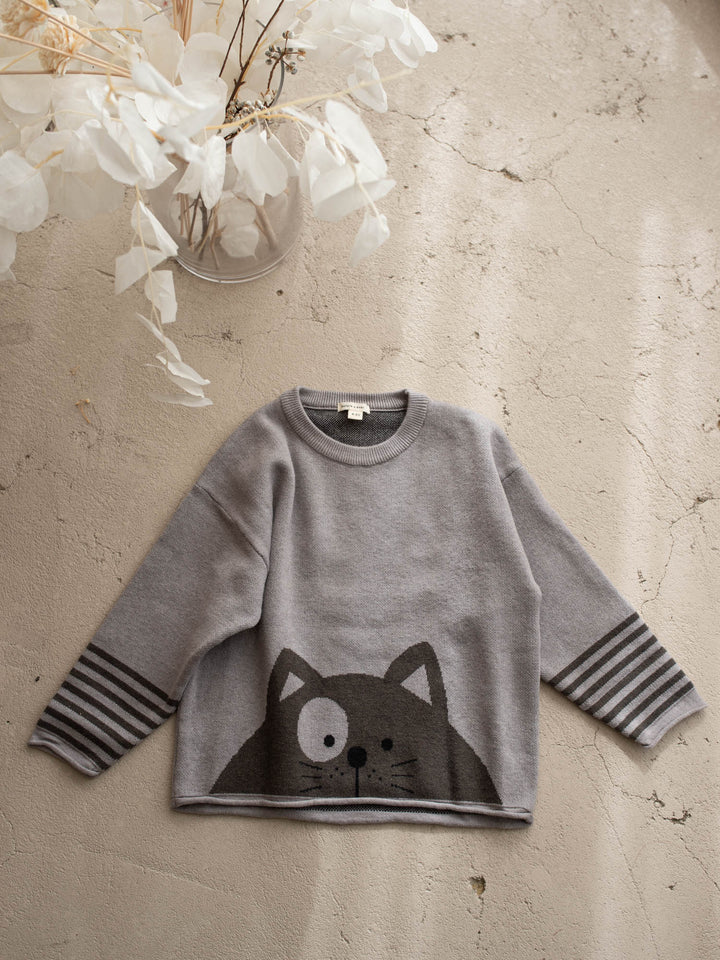 Theo Cat Sweater - Grey