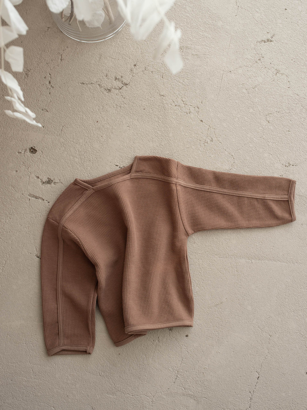 Jude Waffle Long Sleeve Top - Chocolate