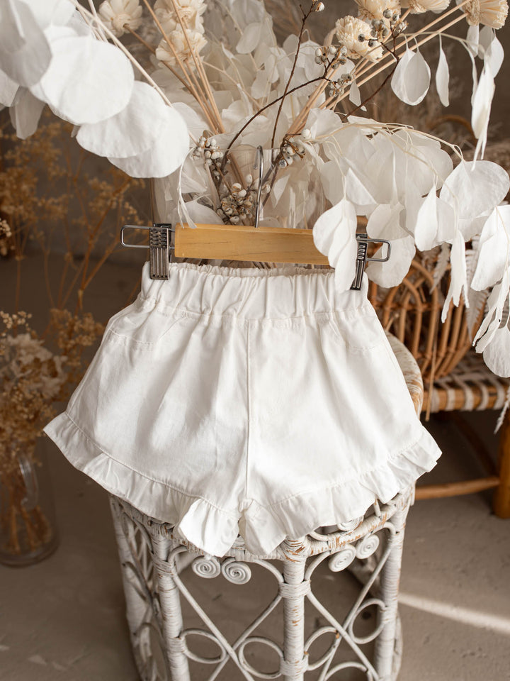 Sienna Ruffle Shorts – White