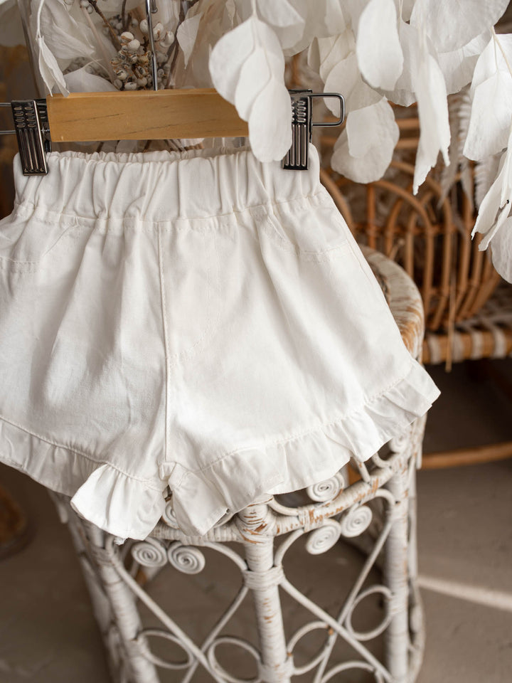 Sienna Ruffle Shorts – White