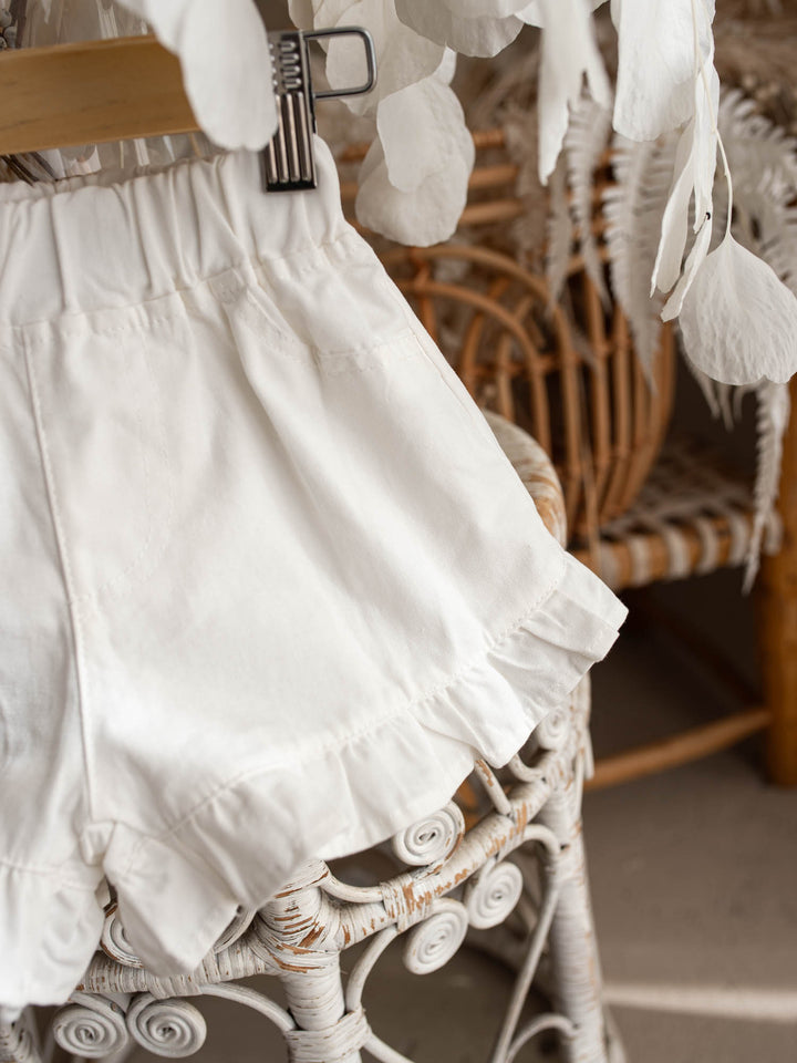 Sienna Ruffle Shorts – White
