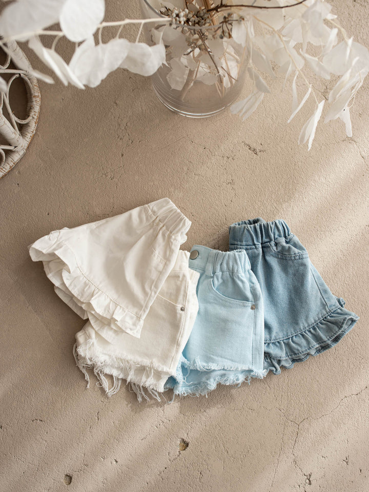 Sienna Ruffle Shorts – White