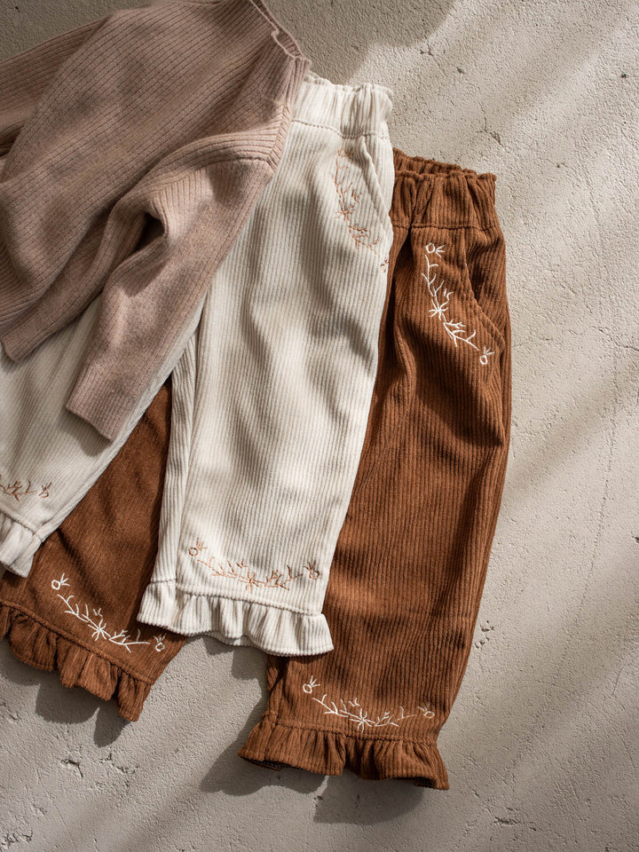 Elara Cord Pants - Oatmeal