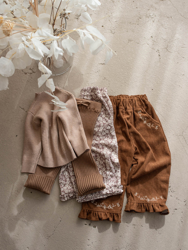 Mila Plush Lined Knit Top - Latte