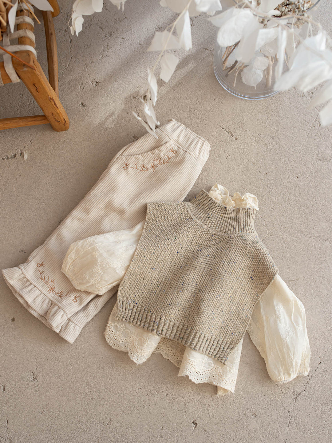 Elara Cord Pants - Oatmeal