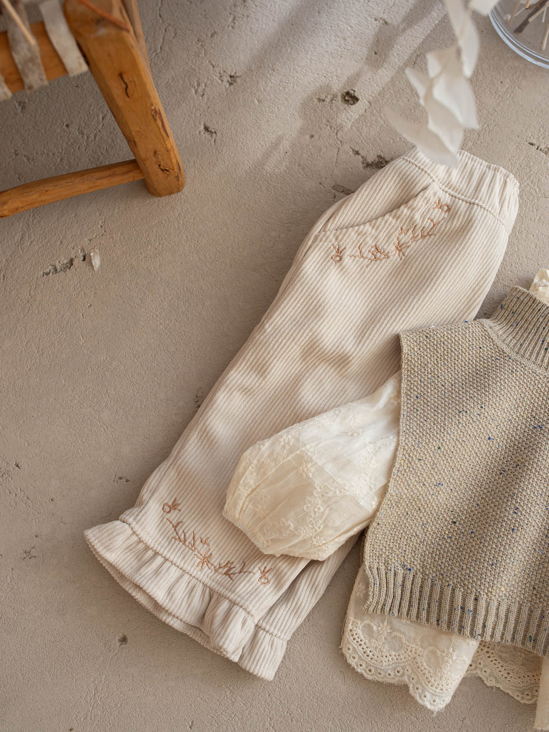 Elara Cord Pants - Oatmeal