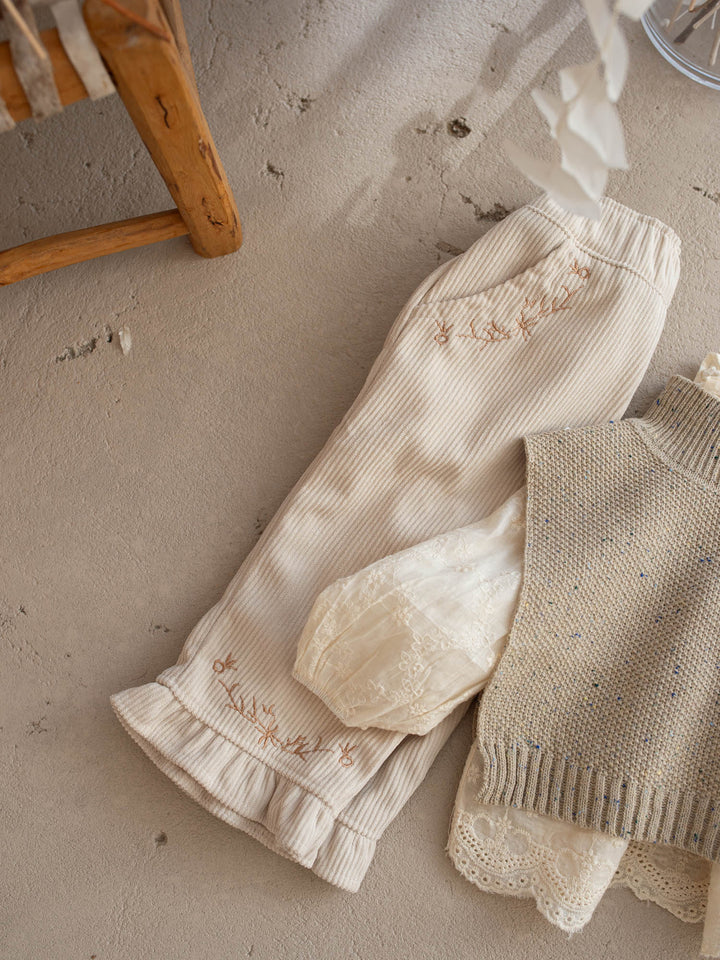 Elara Cord Pants - Oatmeal
