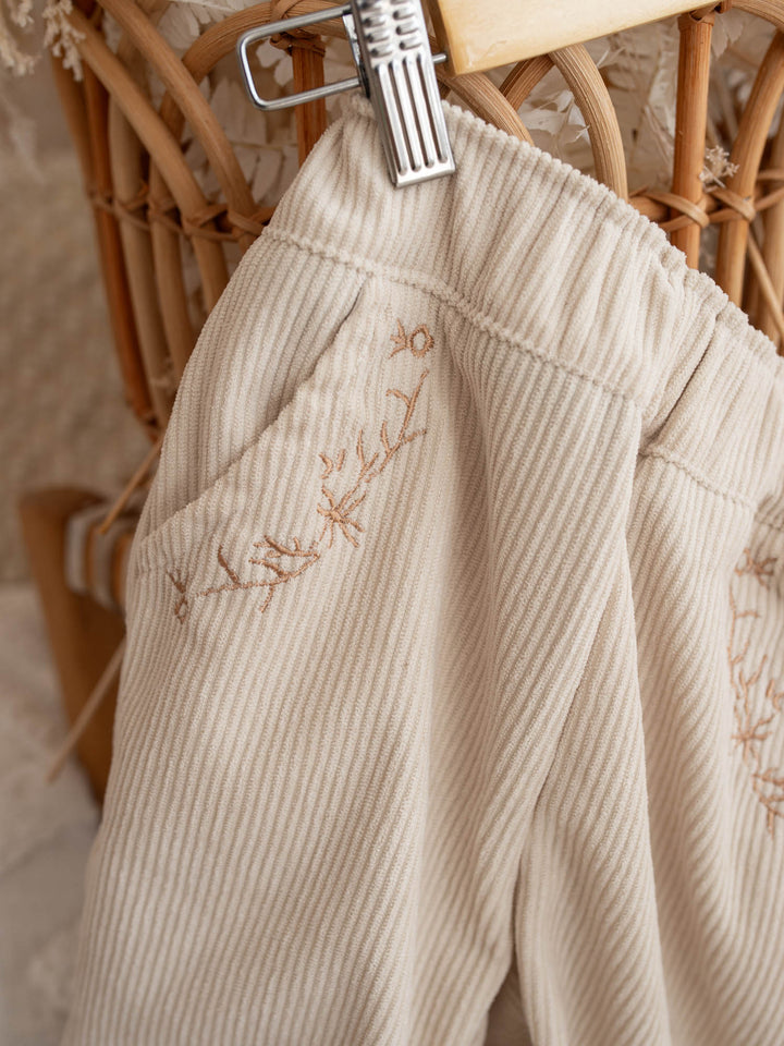 Elara Cord Pants - Oatmeal