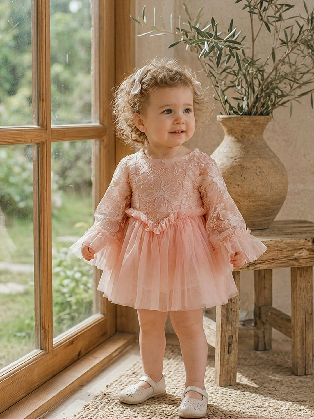 lace dress birthday 3D Flower Lace Lilac Tulle V-neck Fairy Birthday Dress