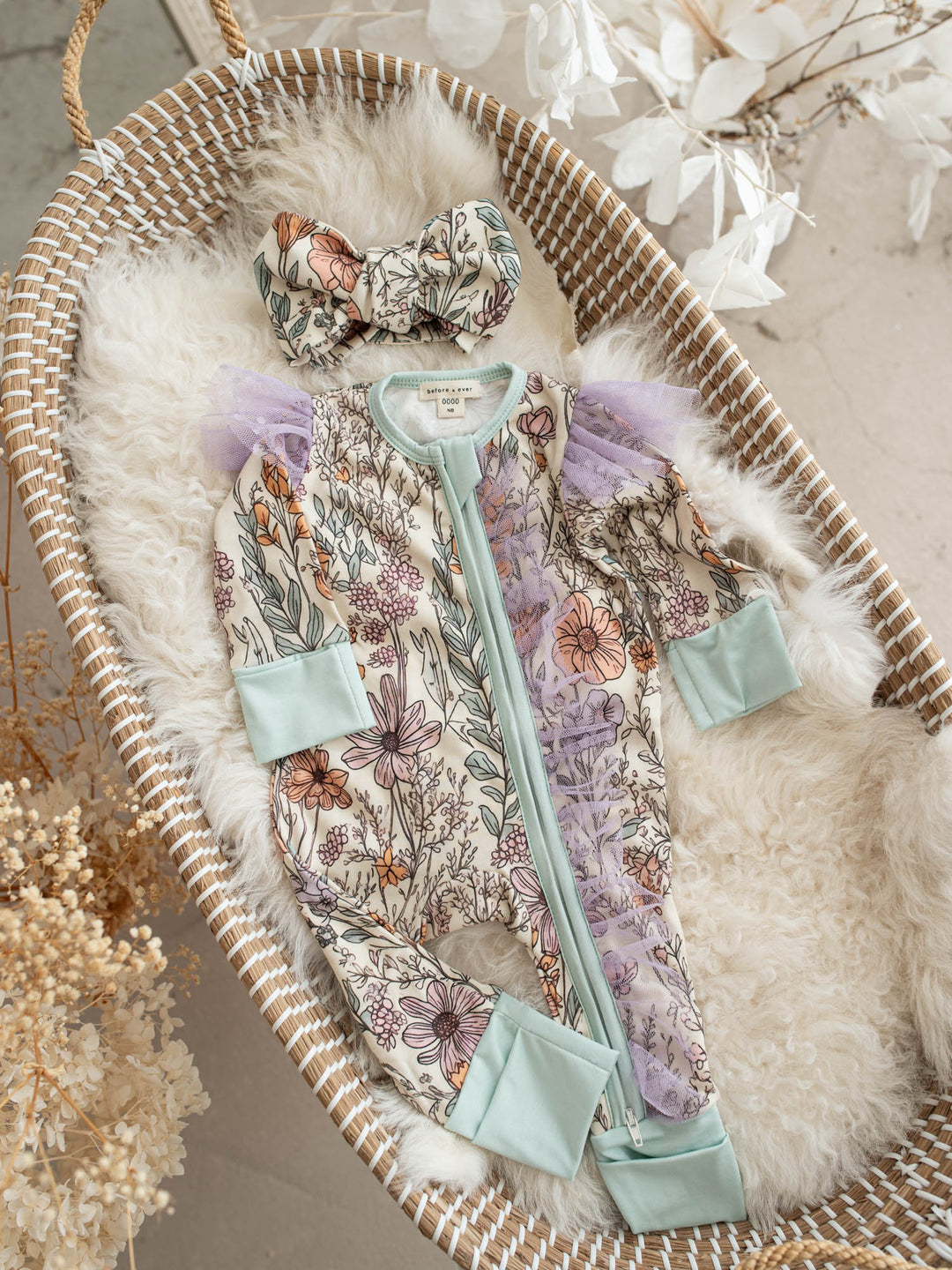 Before & Ever Kids Dainty Miss Topknot - Lavender Meadow baby topknot headwrap 1