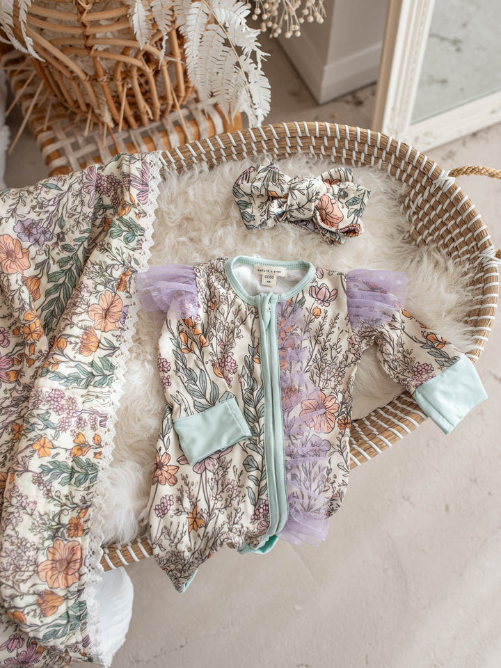 Before & Ever Kids Dainty Miss Topknot - Lavender Meadow baby topknot headwrap 4