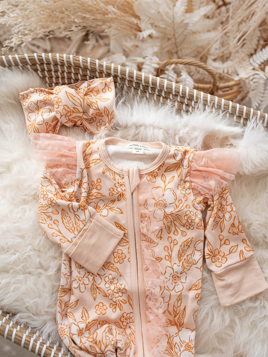 Before & Ever Kids Dainty Miss Topknot - Peach Blossom baby topknot headwrap 1