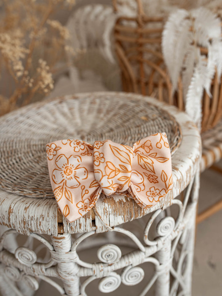 Before & Ever Kids Dainty Miss Topknot - Peach Blossom baby topknot headwrap 2