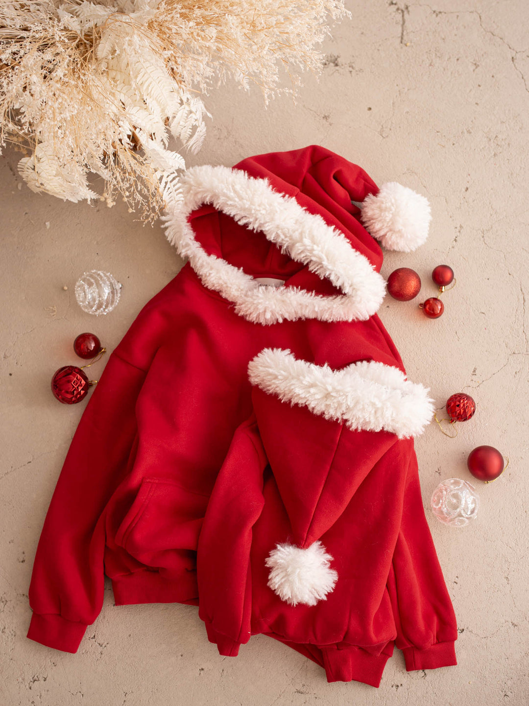 Ho Ho Hoodie adult and kids hoodies laid flat, back view - Before & Ever Kids
