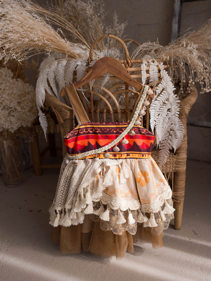 Island Princess island-inspired girls dress full front view on a hanger - Before & Ever Kids