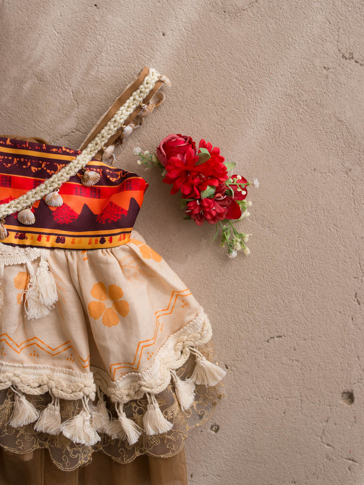 Island Princess island-inspired girls dress bodice detail with florals - Before & Ever Kids
