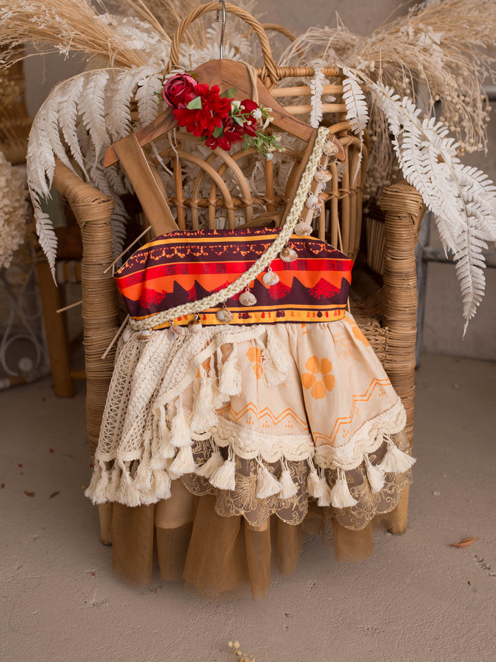 Island Princess island-inspired girls dress full dress styled with pampas - Before & Ever Kids