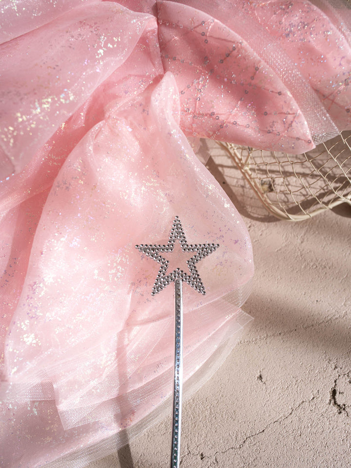 Make a Wish Wand silver star wand close-up of the silver star topper - Before & Ever Kids