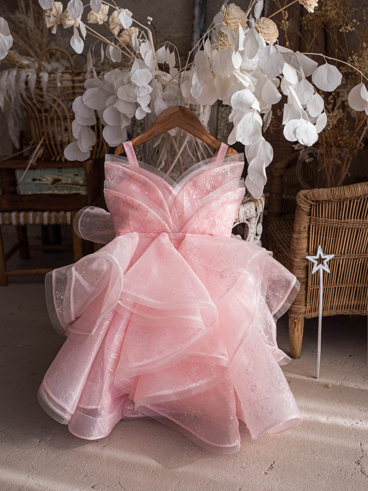 Make a Wish Wand silver star wand star wand styled beside a pink party dress - Before & Ever Kids