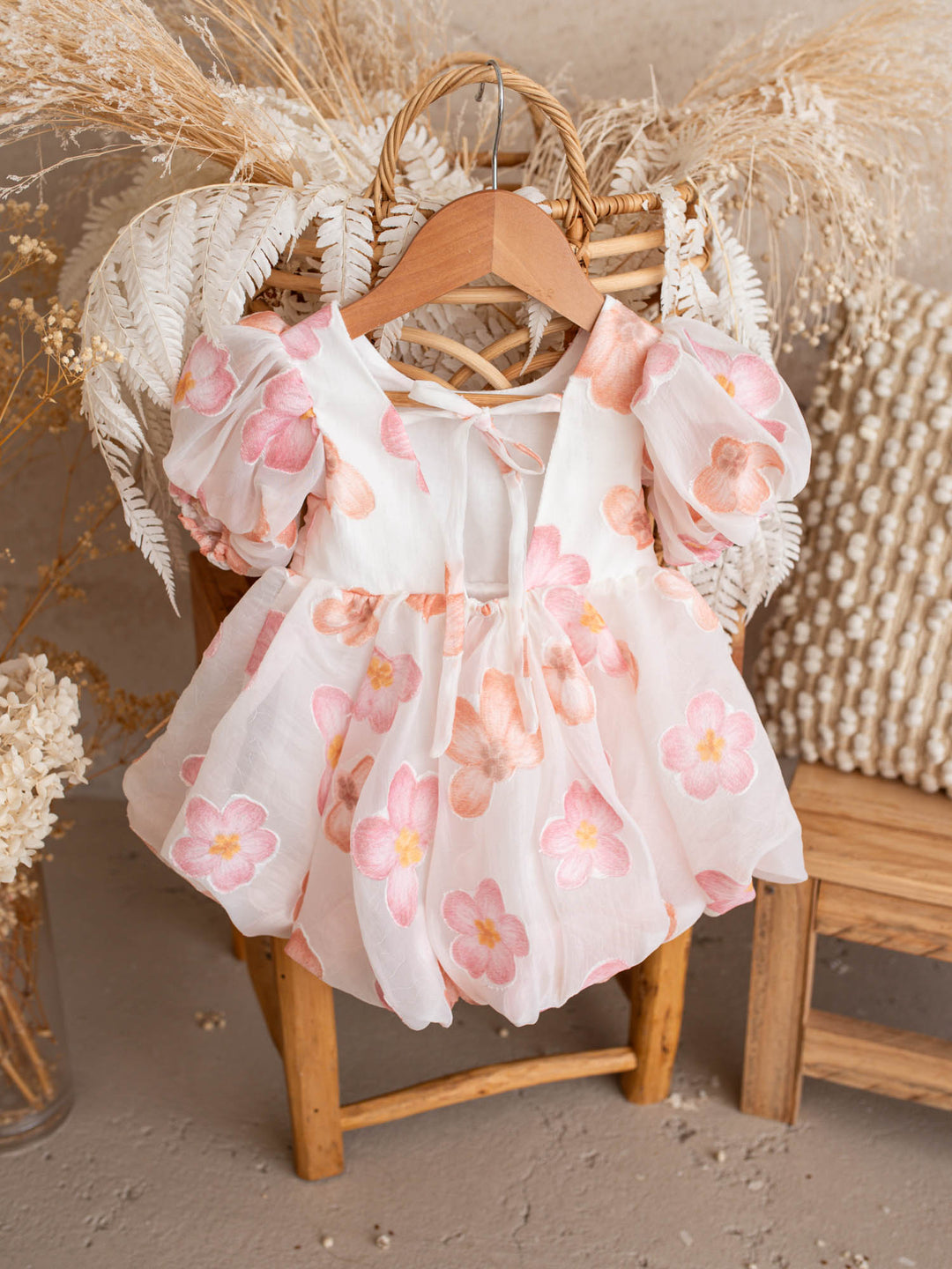 Paint Me a Garden Blush Petals baby girl floral organza dress - Before & Ever Kids