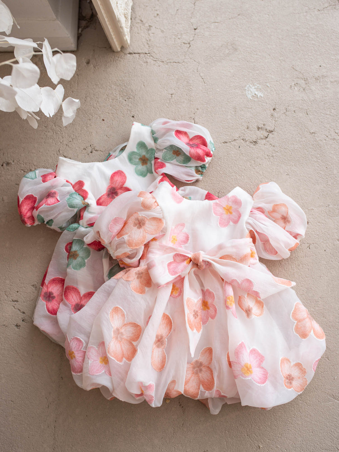Paint Me a Garden Blush Petals baby girl floral organza dress - Before & Ever Kids