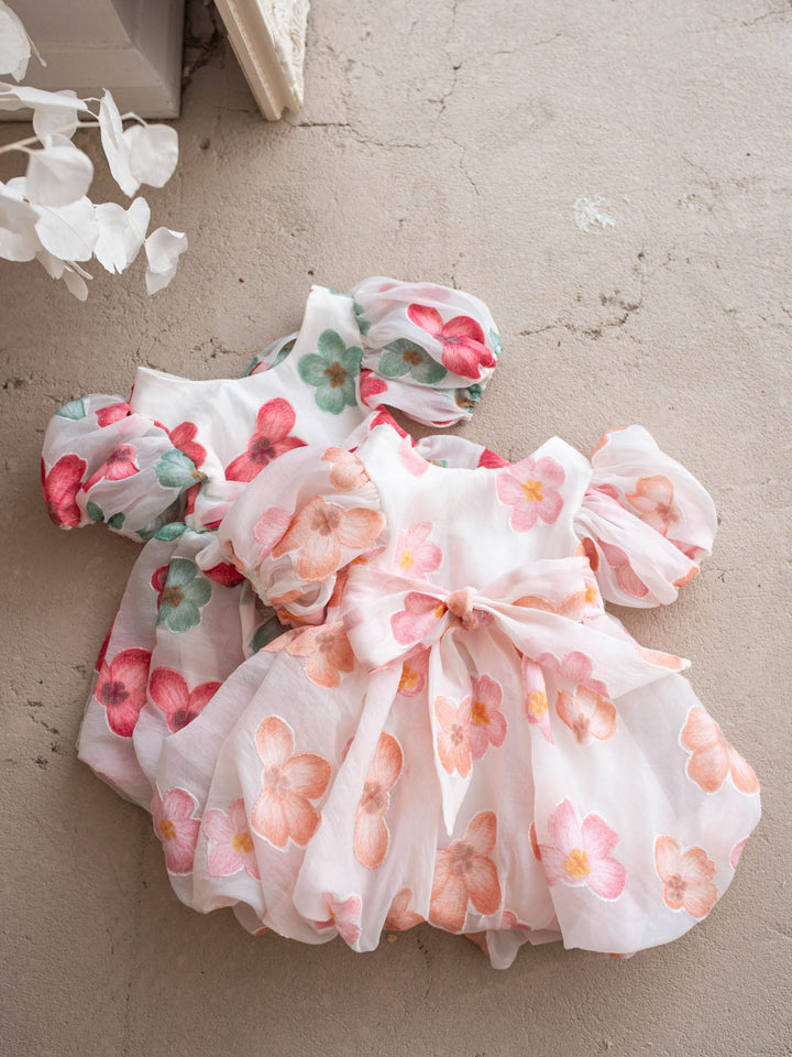 Paint Me a Garden Blush Petals baby girl floral organza dress - Before & Ever Kids