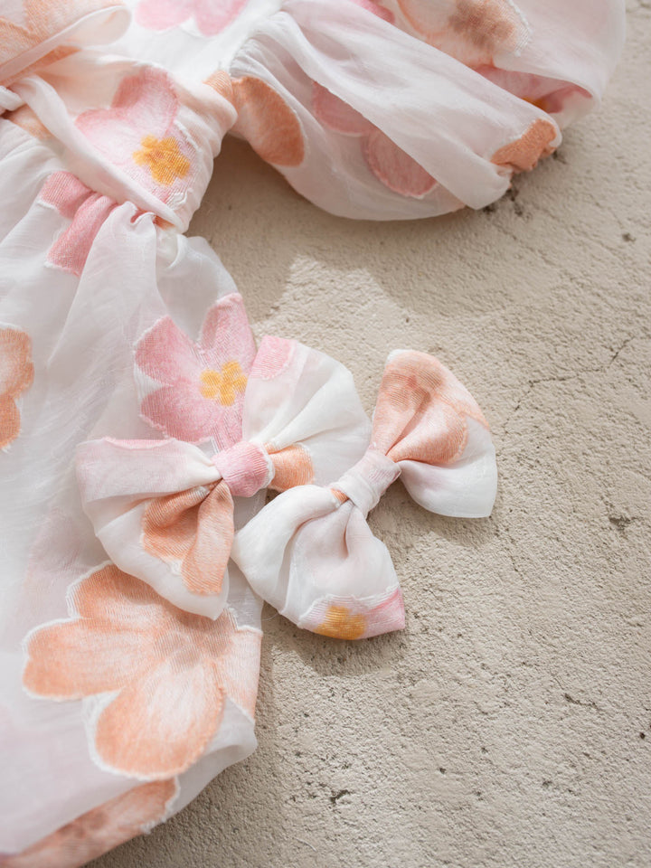 Paint Me a Garden blush petals floral headband and hair clip set - Before & Ever Kids