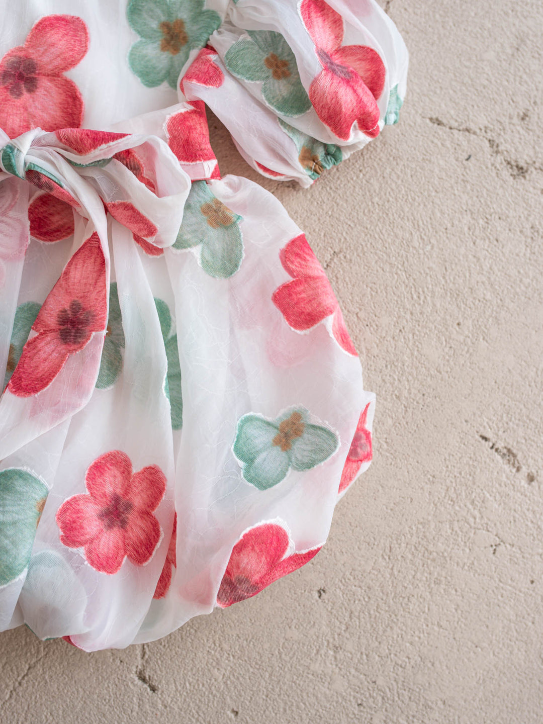 Paint Me a Garden Scarlet Bloom baby girl red floral organza dress - Before & Ever Kids