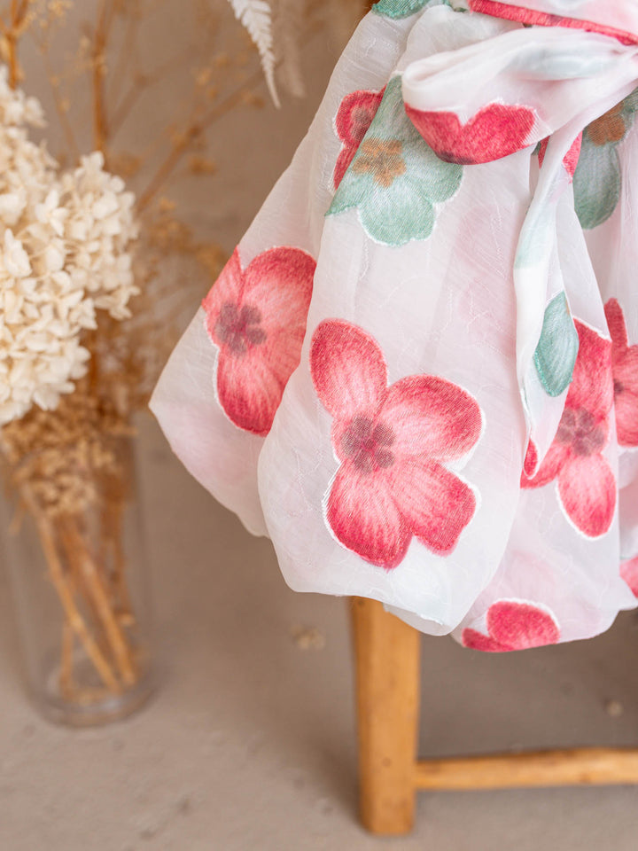 Paint Me a Garden Scarlet Bloom baby girl red floral organza dress - Before & Ever Kids