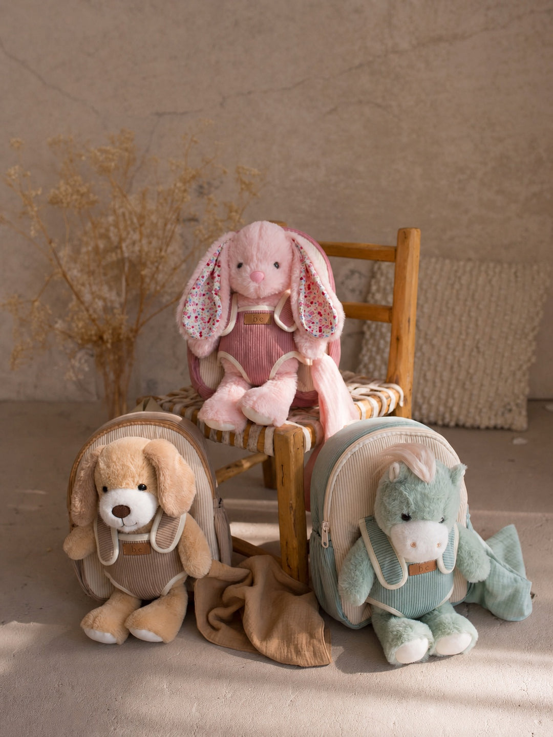Sage the Horse plush backpack for kids, three Little BFF companion backpacks together - Before & Ever Kids
