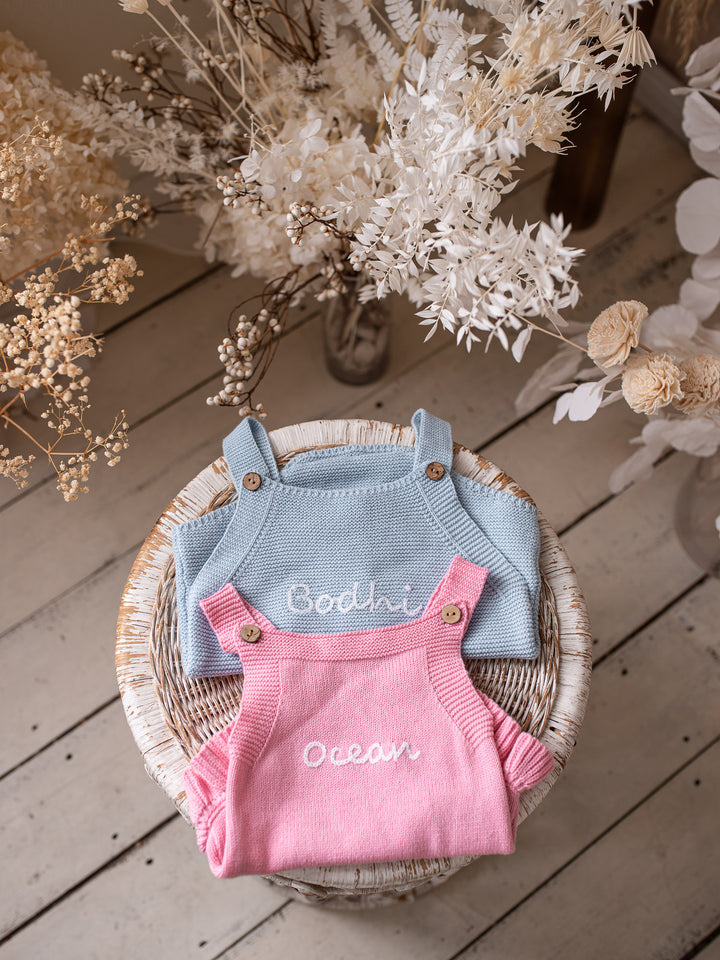 Written In Thread Singlet Romper - Baby Blue