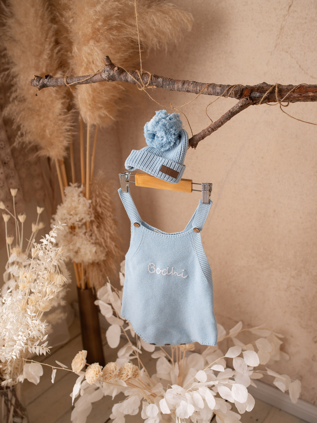 Written In Thread Singlet Romper - Baby Blue