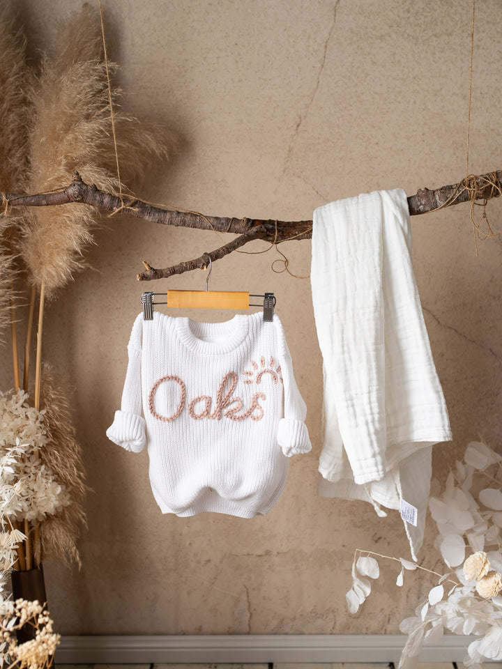 Written in Thread Sweater - Pure White