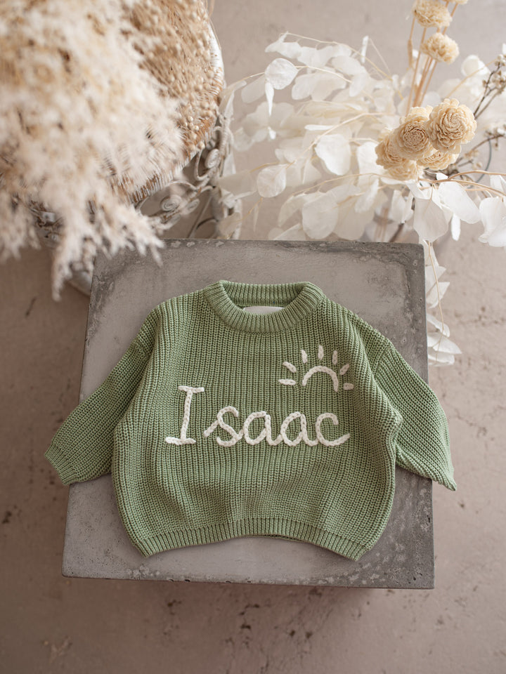Written in Thread Sweater - Sage