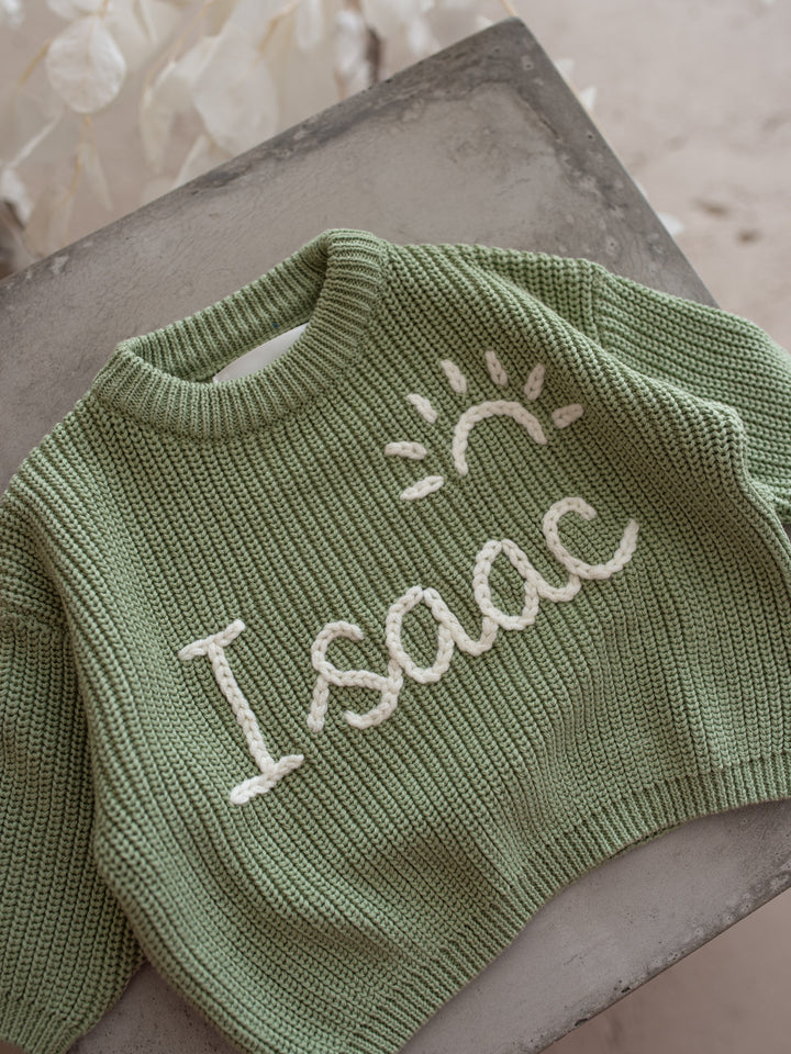 Written in Thread Sweater - Sage
