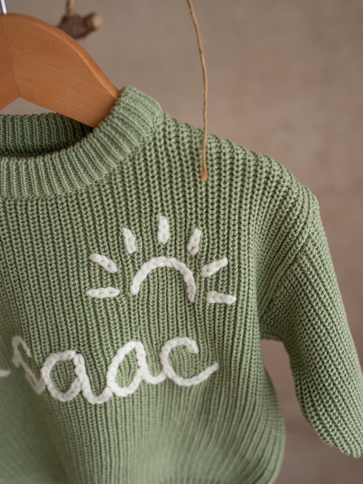 Written in Thread Sweater - Sage